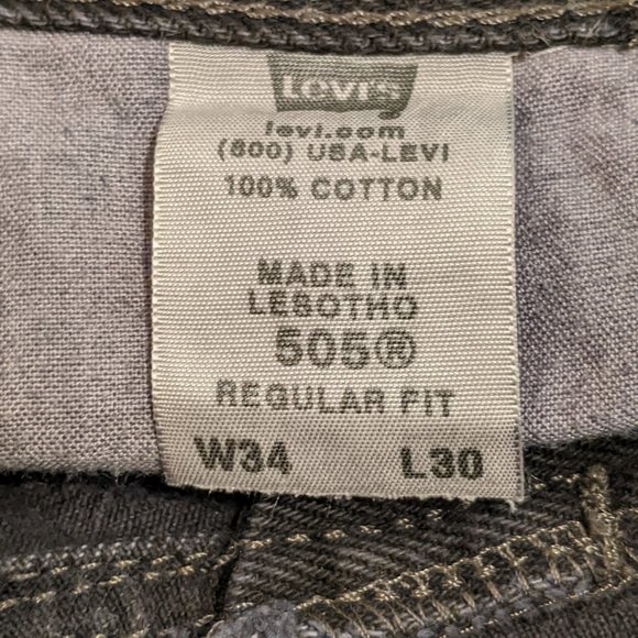 Lev's 505 Regular Fit Black Size W34/L30 - Picture 14 of 15